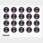 Nini-saurus Rex Dino Dinosaur Ninisaurus Grappig Ronde Sticker (Vel)