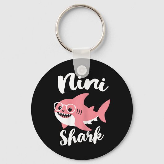 Nini Shark Moederdag Grandma Funny Sleutelhanger (Voorkant)