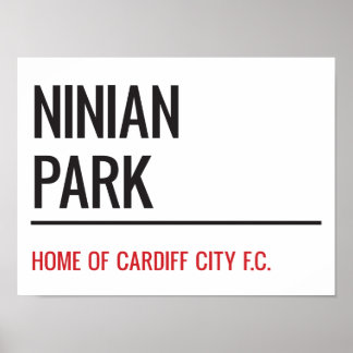 Ninins Park Stadium Street Sign Poster