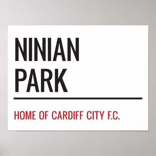 Ninins Park Stadium Street Sign Poster (Voorkant)