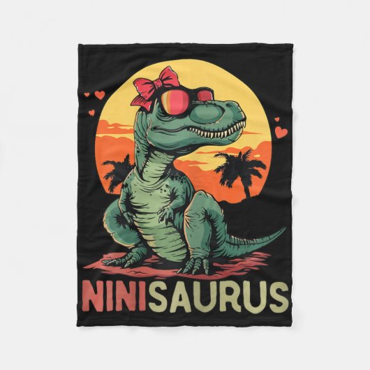 Ninisaurus Dino Dinosaur Nini-saurus T-rex Moeder Fleece Deken (Voorkant)
