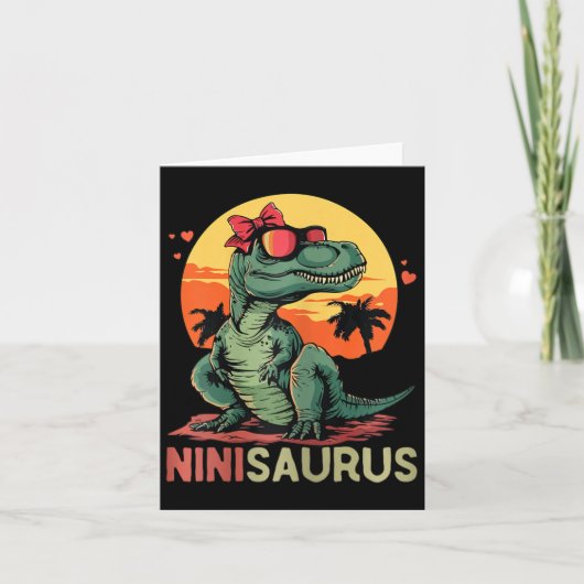 Ninisaurus Dino Dinosaur Nini-saurus T-rex Moeder Kaart (Voorkant)
