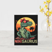 Ninisaurus Dino Dinosaur Nini-saurus T-rex Moeder Kaart (Gele Bloem)