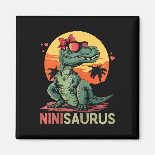 Ninisaurus Dino Dinosaur Nini-saurus T-rex Moeder Magneet (Voorkant)