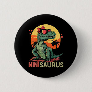 Ninisaurus Dino Dinosaur Nini-saurus T-rex Moeder Ronde Button 5,7 Cm