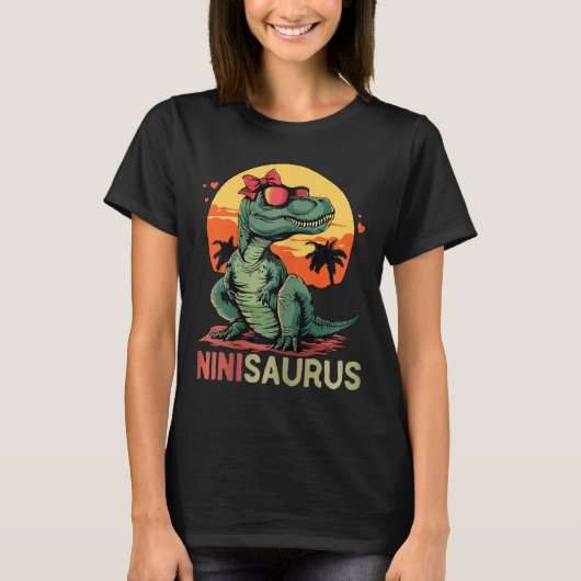 Ninisaurus Dino Dinosaur Nini-saurus T-rex Moeder T-shirt (Voorkant)