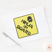 Ninja aan boord vierkante sticker (Envelop)