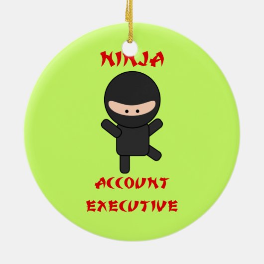 Ninja Account Executive Keramisch Ornament (Achterkant)