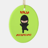 Ninja Accountant Keramisch Ornament (Rechts)