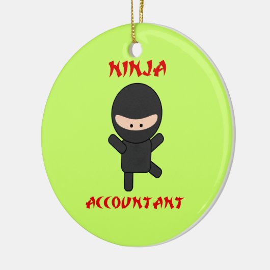 Ninja Accountant Keramisch Ornament (Links)