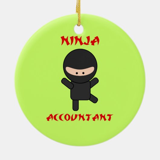 Ninja Accountant Keramisch Ornament (Achterkant)
