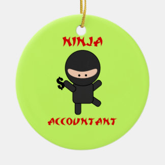 Ninja Accountant met Dollar Sign Keramisch Ornament