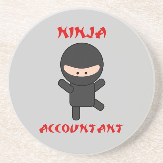 Ninja Accountant Zandsteen Onderzetter (Voorkant)