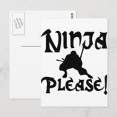 Ninja alsjeblieft. briefkaart (Voorkant / Achterkant)