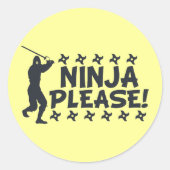 Ninja Alsjeblieft Ronde Sticker (Voorkant)