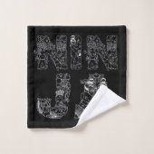 Ninja Amazing Text Art Bad Handdoek (Wasdoekje)