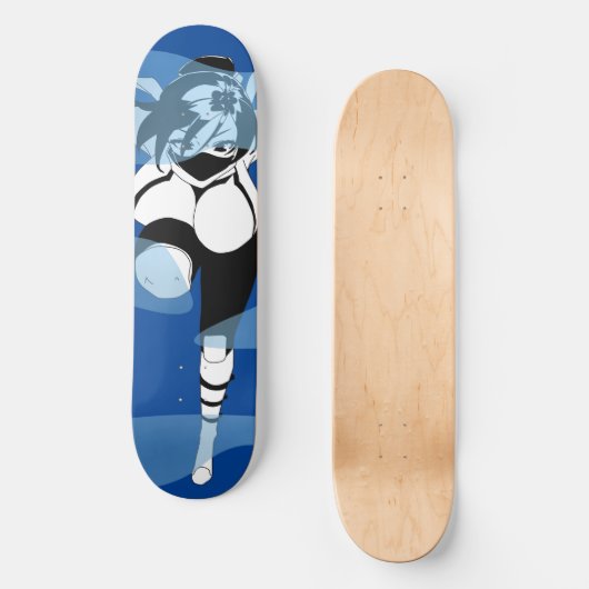 Ninja Anime Girl in het mist Skateboard Deck (Voorkant)