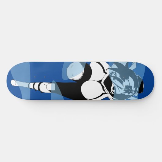 Ninja Anime Girl in het mist Skateboard Deck (Horizontaal)