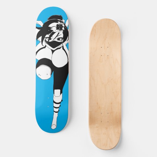 Ninja Anime Girl Skateboard Deck (Voorkant)