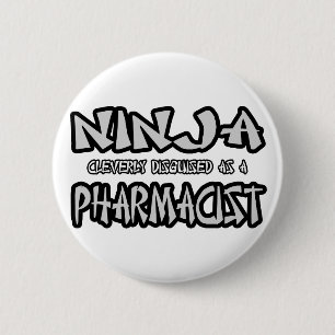 Ninja...apotheker Ronde Button 5,7 Cm