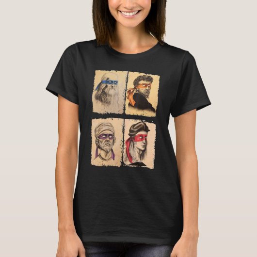 Ninja Artists Poster Style Pop Art T-shirt (Voorkant)