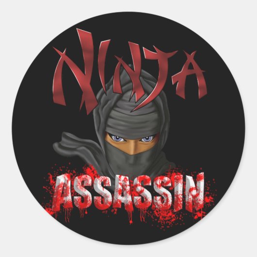 Ninja Assassin Ronde Sticker (Voorkant)