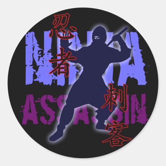 Ninja Assassin Ronde Sticker (Voorkant)