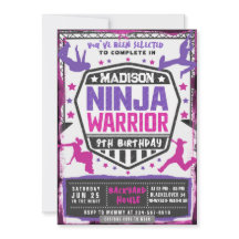 Ninja Athletic Warrior Roze Paarse Verjaardagsfees