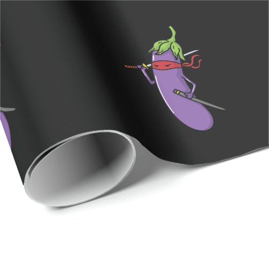 Ninja Aubergine mit Schwert Cadeaupapier (Rol Hoek)