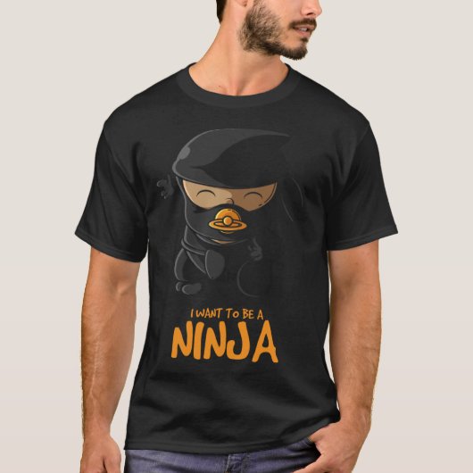 Ninja Baby Ik wil een Ninja 1 zijn T-shirt (Voorkant)