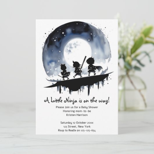Ninja Baby shower Kaart (Staand voorkant)