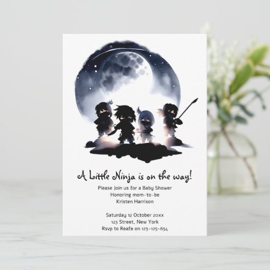 Ninja Baby shower Kaart (Staand voorkant)