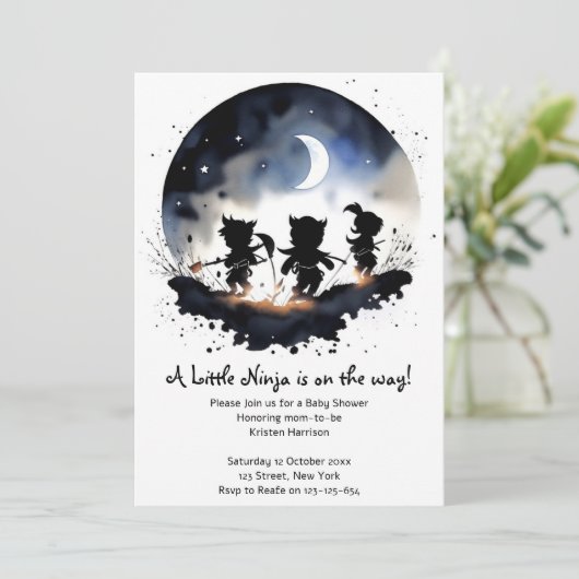 Ninja Baby shower Kaart (Staand voorkant)