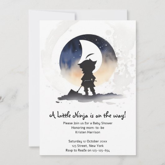Ninja Baby shower Kaart (Voorkant)