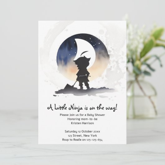 Ninja Baby shower Kaart (Staand voorkant)