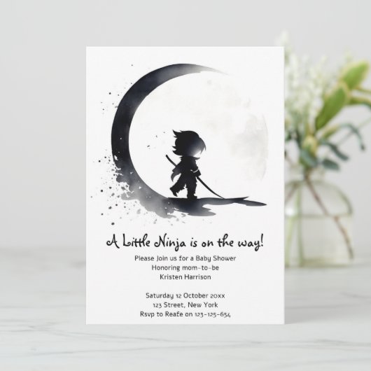 Ninja Baby shower Kaart (Staand voorkant)
