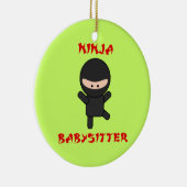 Ninja Babysitter Keramisch Ornament (Rechts)
