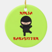 Ninja Babysitter Keramisch Ornament (Achterkant)