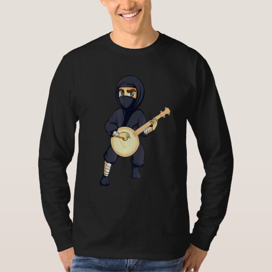 Ninja Banjo Muziekinstrumenten Mannen Vrouwen Kind T-shirt (Voorkant)