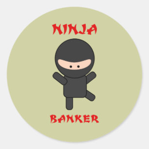 ninja-bankier ronde sticker