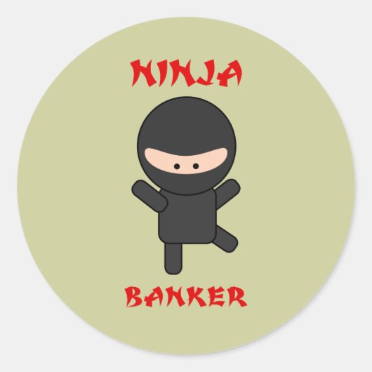 ninja-bankier ronde sticker (Voorkant)