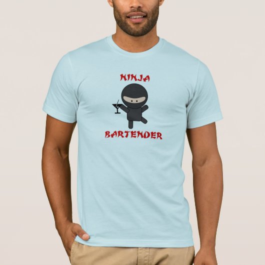 Ninja Bartender Holding Martini T-shirt (Voorkant)