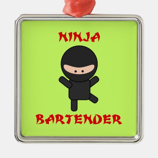 Ninja Bartender Metalen Ornament (Voorkant)