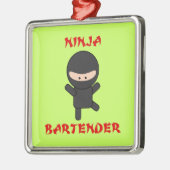 Ninja Bartender Metalen Ornament (Links)
