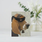 Ninja Basset Hound Dog Briefkaart (Staand voorkant)