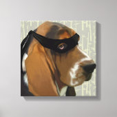 Ninja Basset Hound Dog Canvas Afdruk (Voorkant)