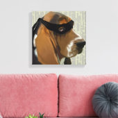 Ninja Basset Hound Dog Canvas Afdruk (Insitu (Woonkamer))