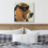 Ninja Basset Hound Dog Canvas Afdruk (Insitu (Slaapkamer))