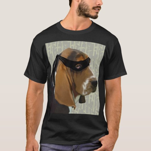 Ninja Basset Hound Dog T-shirt (Voorkant)