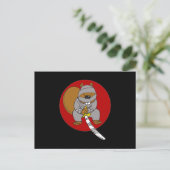 Ninja Beaver Briefkaart (Staand voorkant)